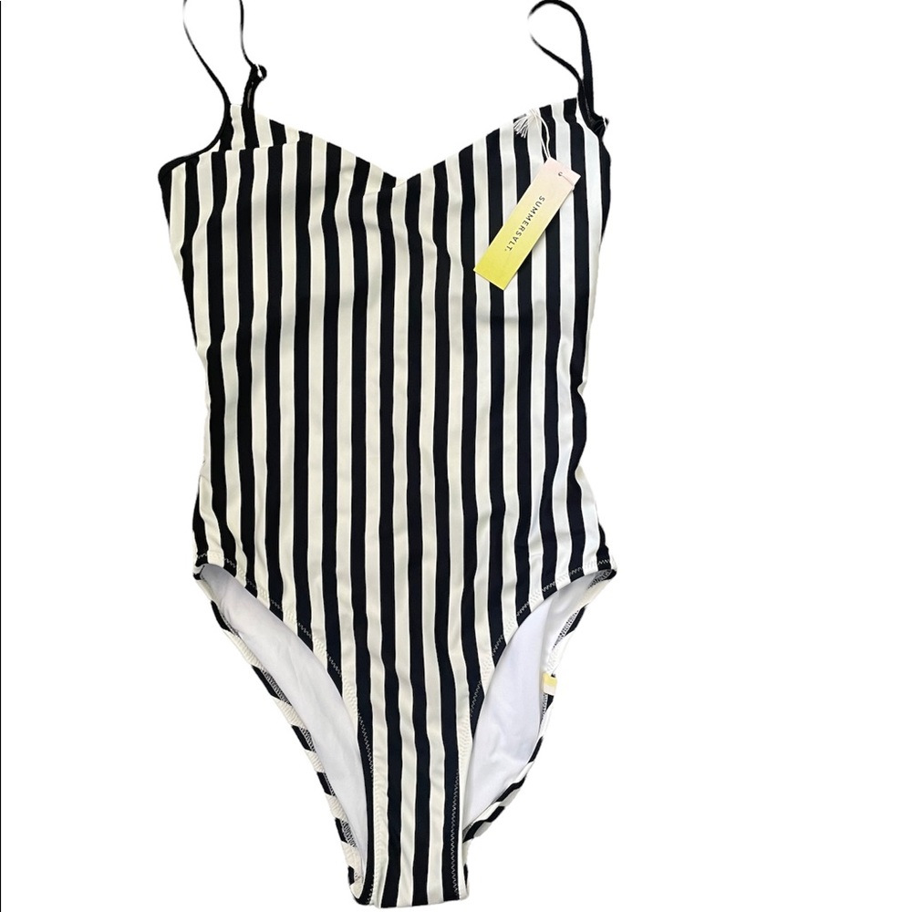 Summersalt Voyager Black & White Stripe Swim Size 2